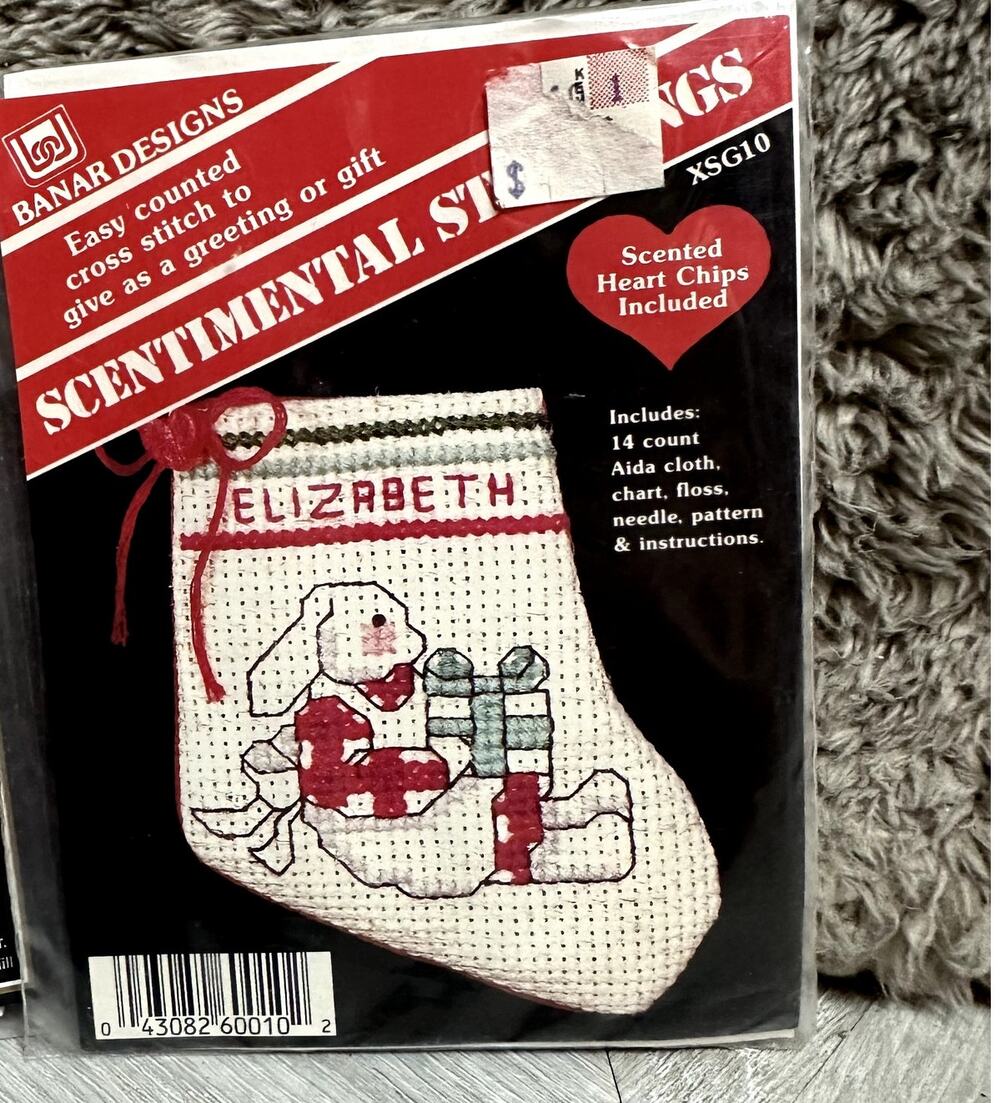 Banar Designs Sentimental Stockings Cross Sitich Kit Christmas Ornament Craft
